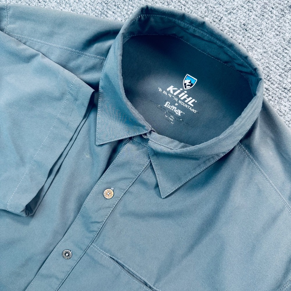 Kuhl Renegade Tufflex Men's M Gray Short Sleeve Tech Shirt Hiking Camping *Read